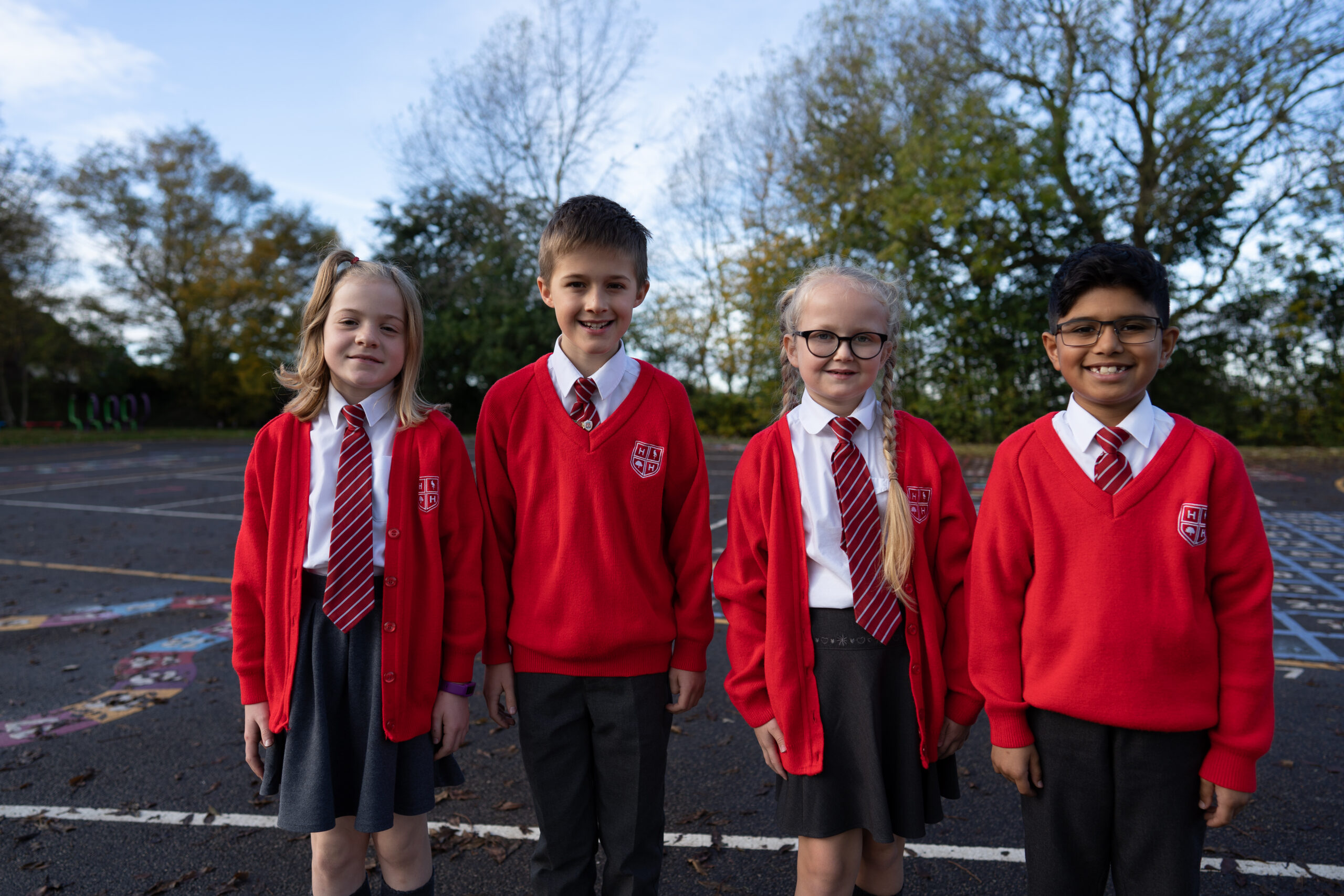 High Halstow Primary Academy students stood in a row smiling